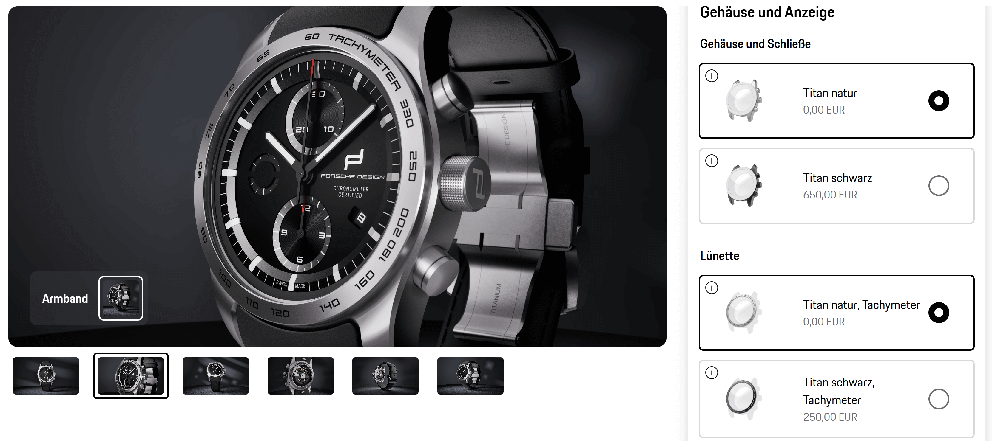 ORISA Konfigurator für Porsche Design Timepieces