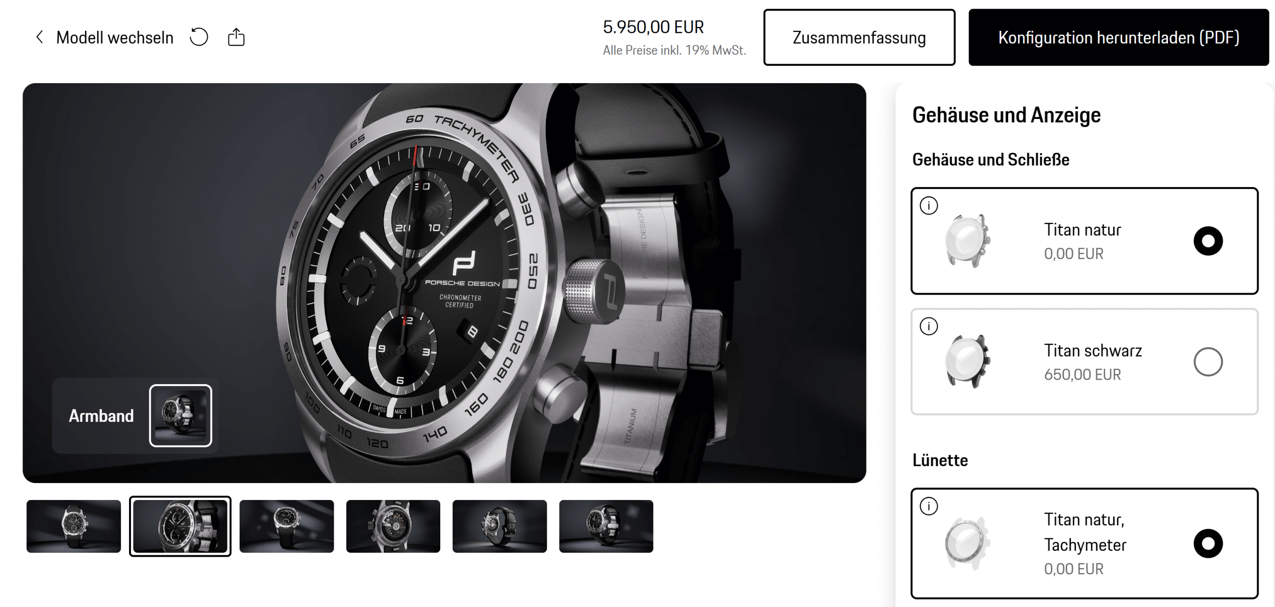 Porsche Design Konfigurator custom built timepieces porsche design